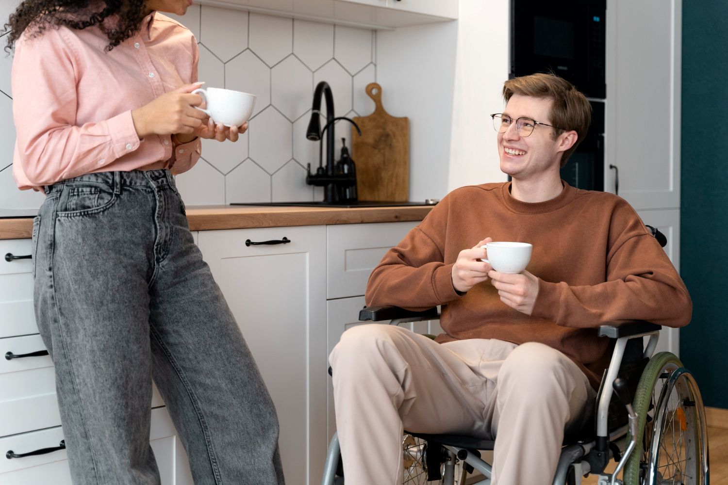 Caregiver with senior client