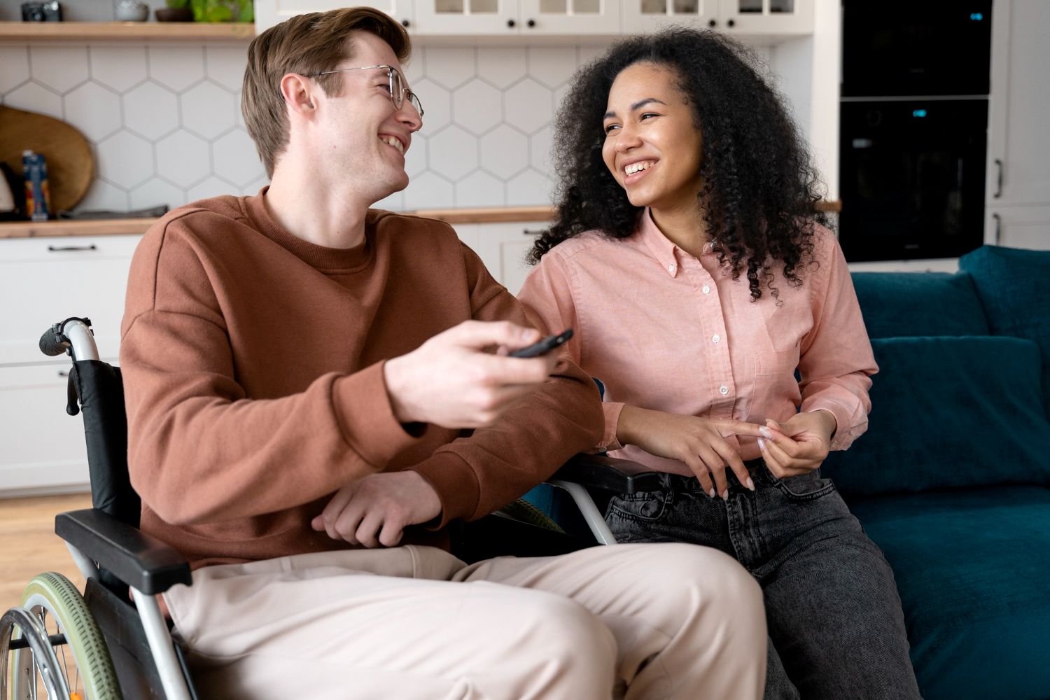 Caregiver with elderly client
