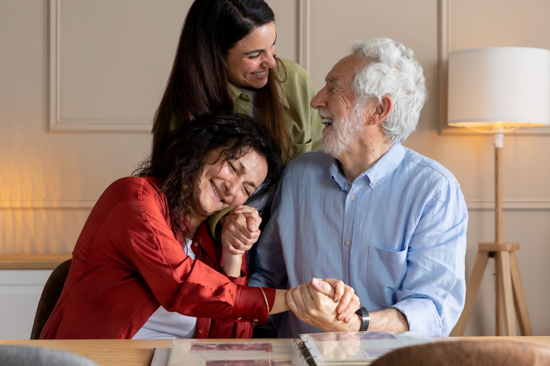 Caregiver with senior patient